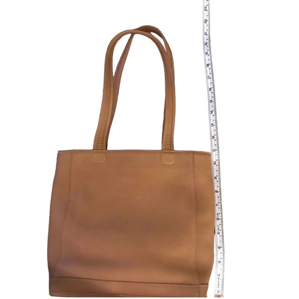Coach caramel tote bag 2 strap unlined leather authentic wallet available